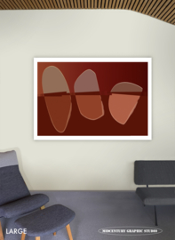 BRIDGE (burgundy) | Midcentury Graphic Studio | Werk op aluminium mat wit