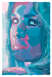 NINEONEONE (special detail turquoise) || Caspar Luuk | Art print op GLASS-effect