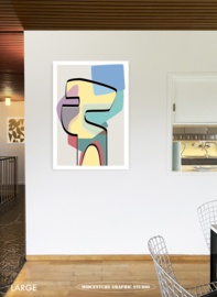 THOUGHTS (multicolor - portrait) | Midcentury Graphic Studio | Werk op aluminium mat wit