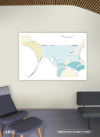 SEA VIEW (aqua) | Midcentury Graphic Studio | Werk op aluminium mat wit