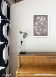 SOAP (brown) | Midcentury Graphic Studio | Werk op aluminium mat wit