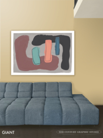 BOOMERANG (coral) | Midcentury Graphic Studio | Werk op aluminium mat wit