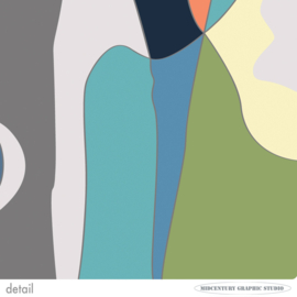 RABBITS (multicolor) | Midcentury Graphic Studio | Werk op aluminium mat wit