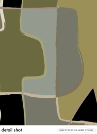 WALKING WITH THE DOG (green) | Midcentury Graphic Studio | Werk op aluminium mat wit