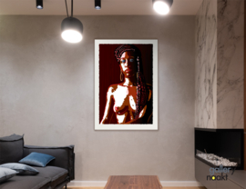 UZURI (red) | Caspar Luuk | Art print op aluminium mat wit