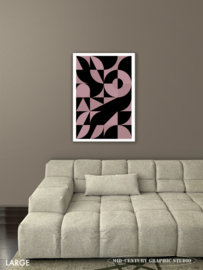 DIRECTION (dusty pink) | Midcentury Graphic Studio | Werk op aluminium mat wit