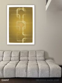 CHAIN (gold) | Midcentury Graphic Studio | Werk op aluminium mat wit