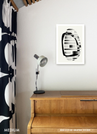 SHADOWS (black) | Midcentury Graphic Studio | Werk op aluminium mat wit