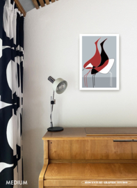 WATERFOWL (grey) | Midcentury Graphic Studio | Werk op aluminium mat wit