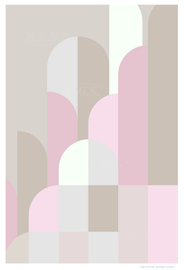 CITY (dusty pink) | Midcentury Graphic Studio | Werk op aluminium mat wit