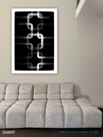 CHAIN (black)| Midcentury Graphic Studio | Werk op aluminium mat wit