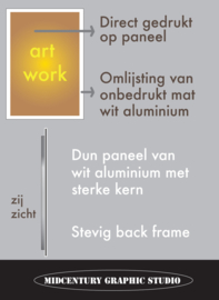 ADDITION | Midcentury Graphic Studio | Werk op aluminium mat wit