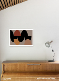 HALF PAST THREE | Midcentury Graphic Studio | Werk op aluminium mat wit