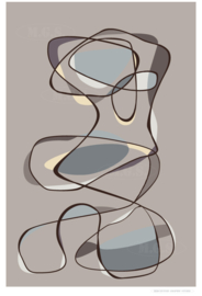 FASHION MODEL (grey) | Midcentury Graphic Studio | Werk op aluminium mat wit
