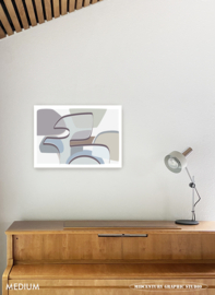 THOUGHTS (green - landscape) | Midcentury Graphic Studio | Werk op aluminium mat wit