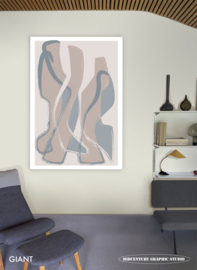BALLROOM (beige) | Midcentury Graphic Studio | Werk op aluminium mat wit
