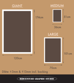SPLIT UP  (brown) | Midcentury Graphic Studio | Werk op aluminium mat wit