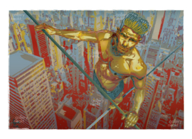 ACROPHOBIA (gold) | Caspar Luuk | Art print op luxe papier ingelijst