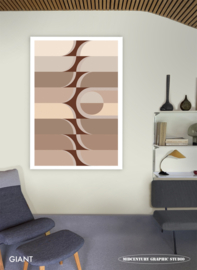 PALM BEACH (mocha) | Midcentury Graphic Studio | Werk op aluminium mat wit