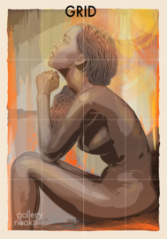 HOPE (orange) | Caspar Luuk | Art print op houten wanddecoratie