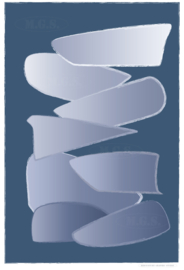 FLOATING (blue) | Midcentury Graphic Studio | Werk op aluminium mat wit