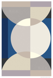 CINEMA (blue) | Midcentury Graphic Studio | Werk op aluminium mat wit
