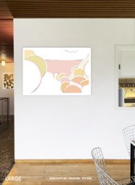 SEA VIEW (pink) | Midcentury Graphic Studio | Werk op aluminium mat wit
