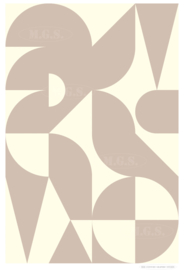 2 BIRDS (bronze) | Midcentury Graphic Studio | Werk op aluminium mat wit