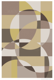 SPACE (brown) | Mid-Century Graphic Studio | Art print op aluminium mat wit