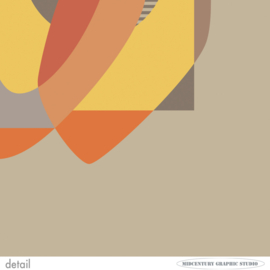 SOUNDS (beige) | Midcentury Graphic Studio | Werk op aluminium mat wit