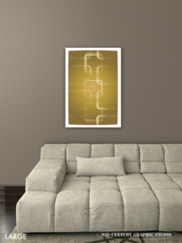 CHAIN (gold) | Midcentury Graphic Studio | Werk op aluminium mat wit