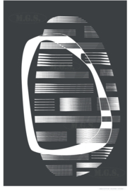 SHADOWS (white) | Midcentury Graphic Studio | Werk op aluminium mat wit