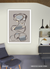 FASHION MODEL (grey) | Midcentury Graphic Studio | Werk op aluminium mat wit