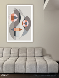 BULLET (grey) | Midcentury Graphic Studio | Werk op aluminium mat wit