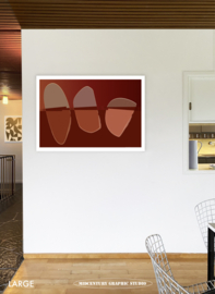 BRIDGE (burgundy) | Midcentury Graphic Studio | Werk op aluminium mat wit