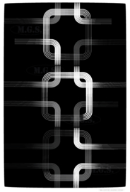 CHAIN (black)| Midcentury Graphic Studio | Werk op aluminium mat wit