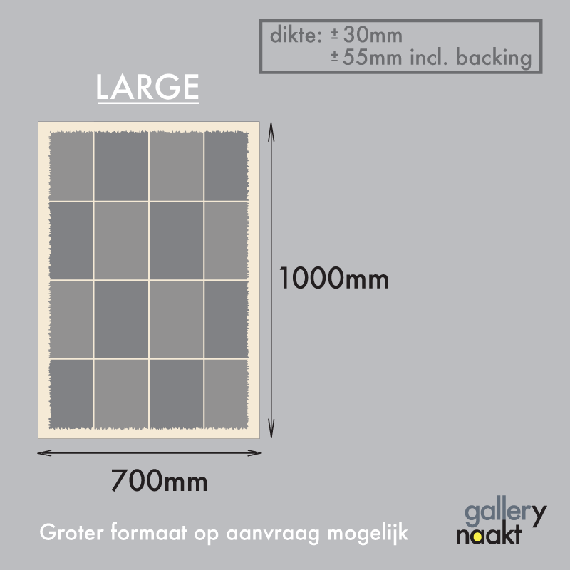 Afmetingen en verhoudingen van kunstwerken met een art print op 3D wanddecoratie.