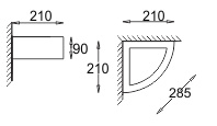 Wandlamp Omega G (hoeklamp)