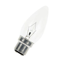 Gloeilamp kaars 25 watt helder B22 bajonet