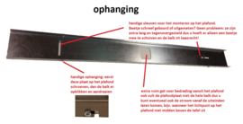 Losse balk voor hanglamp