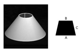 lampenkap Punt 55 x 15 x 26 cm wit