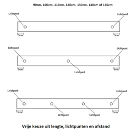 Losse balk voor hanglamp