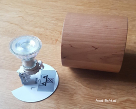 Opbouw spot cilinder rond hout licht