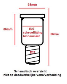 verlengstuk E27 naar E27 biljartfitting
