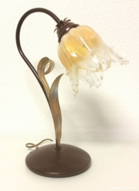 los glas voor lamp murano bloem gele vlam ''Gold'' E14