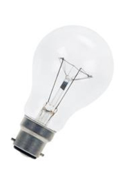 Gloeilamp standaard 40 watt 230v helder B22 bajonet