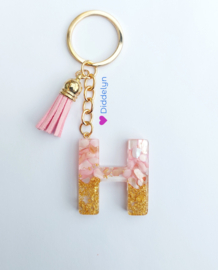 Letter H -  Stone Roze ♡ roze kwastje