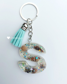 Letter S - Schelpen ♡ blauw kwastje