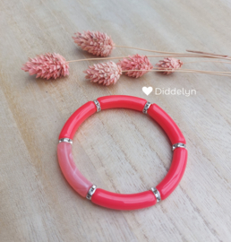 Tube armband ♡ Zalm roze