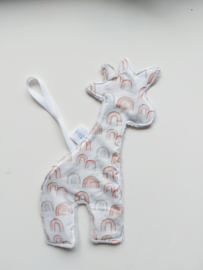 Speendoek Giraffe - Rainbow Baby White